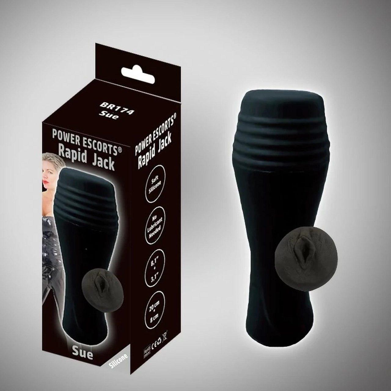 Czarny masturbator waginalny 20,4 cm z silikonu – zmywalny i wodoodporny