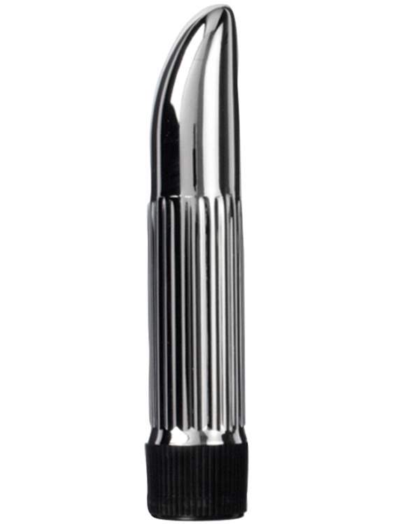 Srebrny mini wibrator z PCV w kształcie palca – 11,5 cm