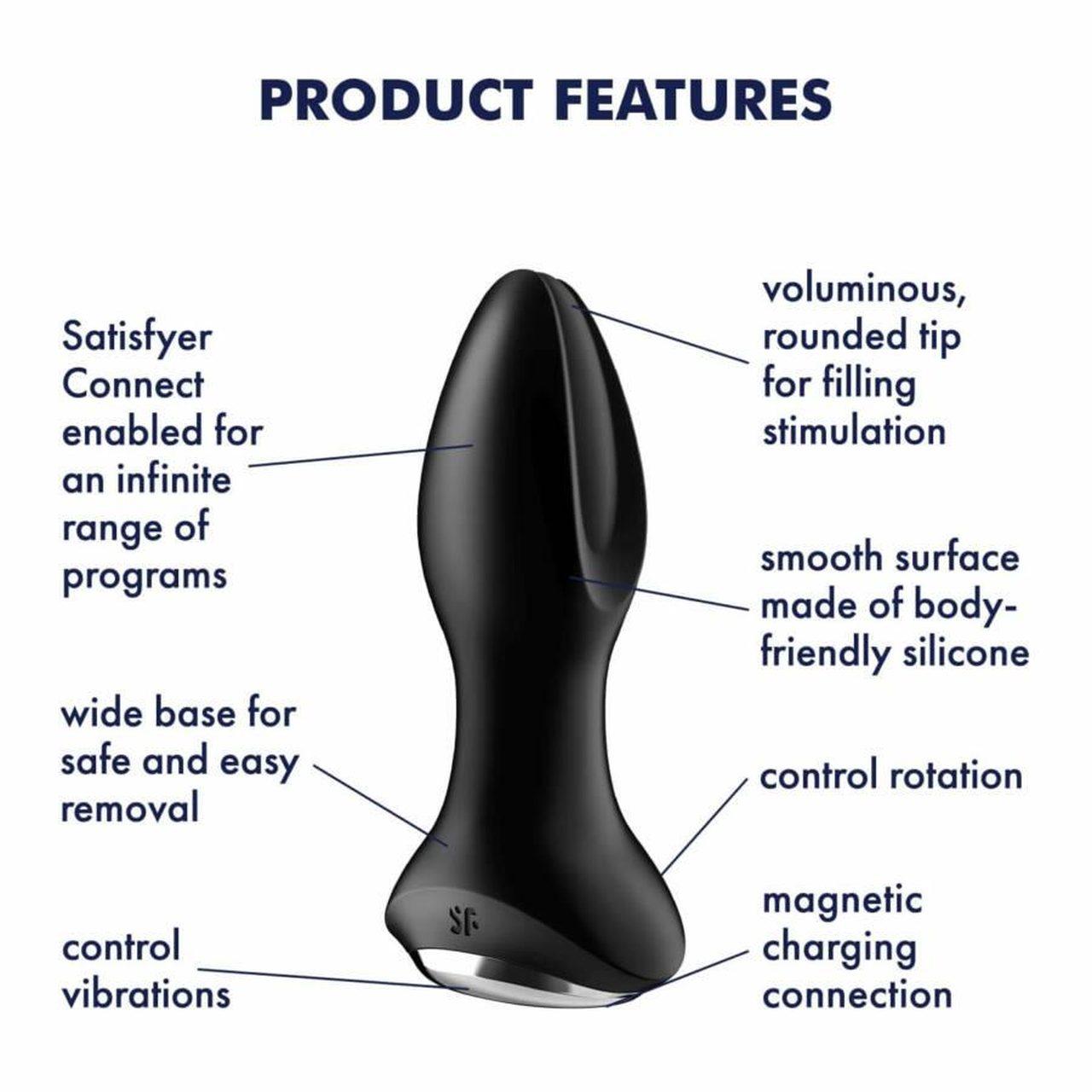 Satisfyer Rotator Plug 2+ Connect – plug analny z aplikacją, rotacją i wibracjami