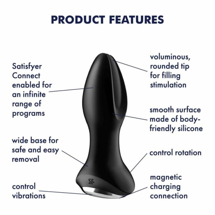 Satisfyer Rotator Plug 2+ Connect – plug analny z aplikacją, rotacją i wibracjami