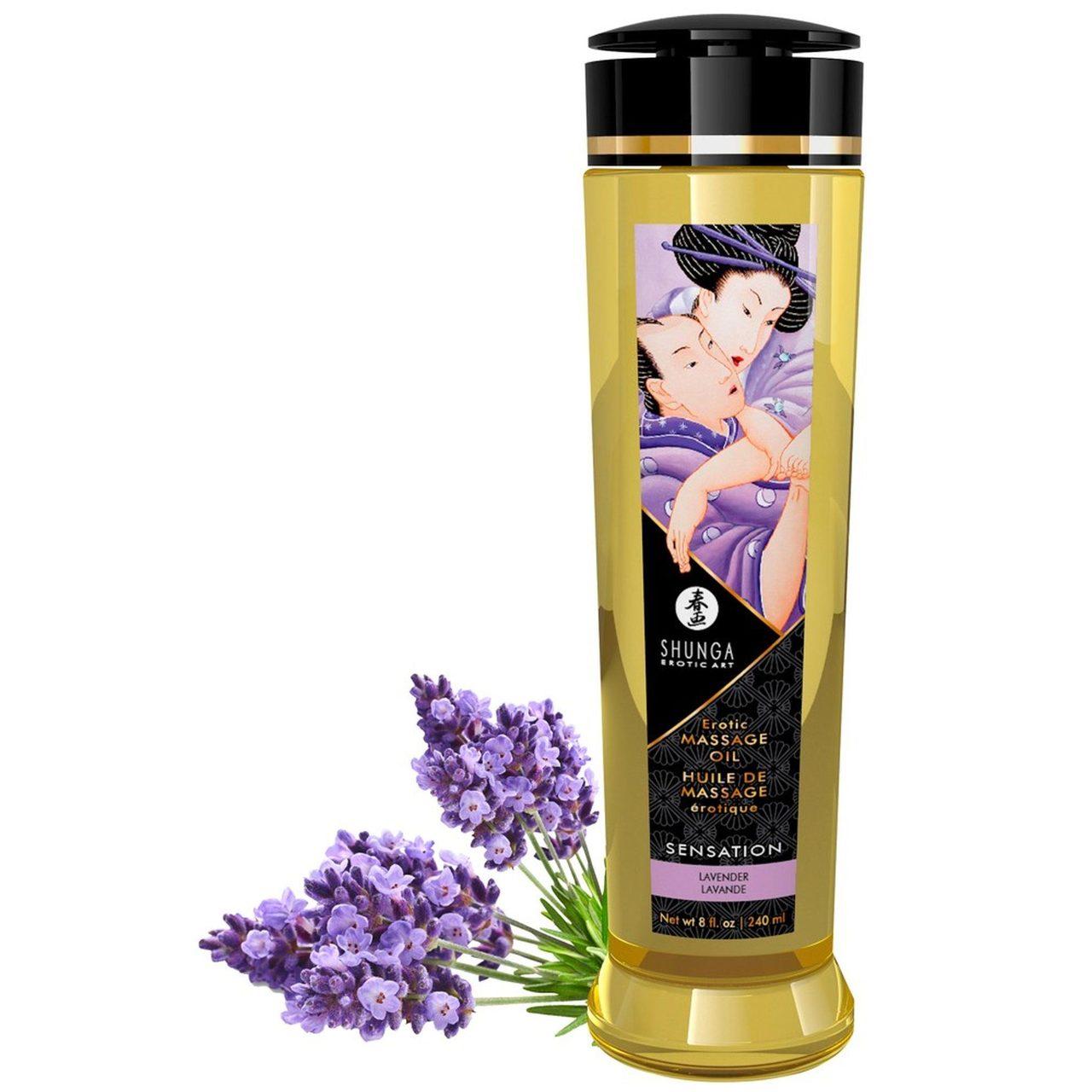 Lawendowy olejek do masażu erotycznego 240 ml | wegański, witamina e