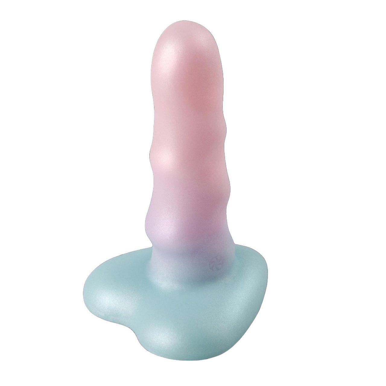 Kompaktowe dildo realistyczne z brokatem i przyssawką serce | Loris.pl