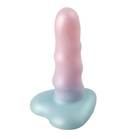 Kompaktowe dildo realistyczne z brokatem i przyssawką serce