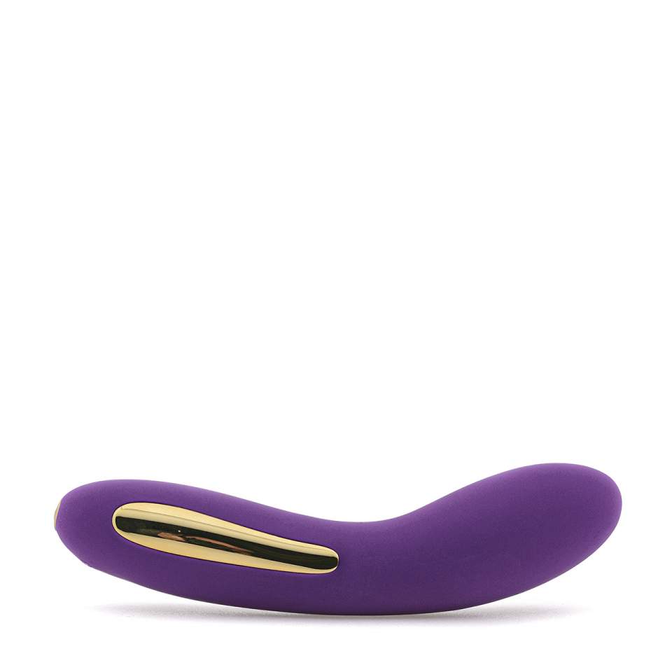 Fioletowy silikonowy wibrator klasyczny z wielobarwnym światłem LED