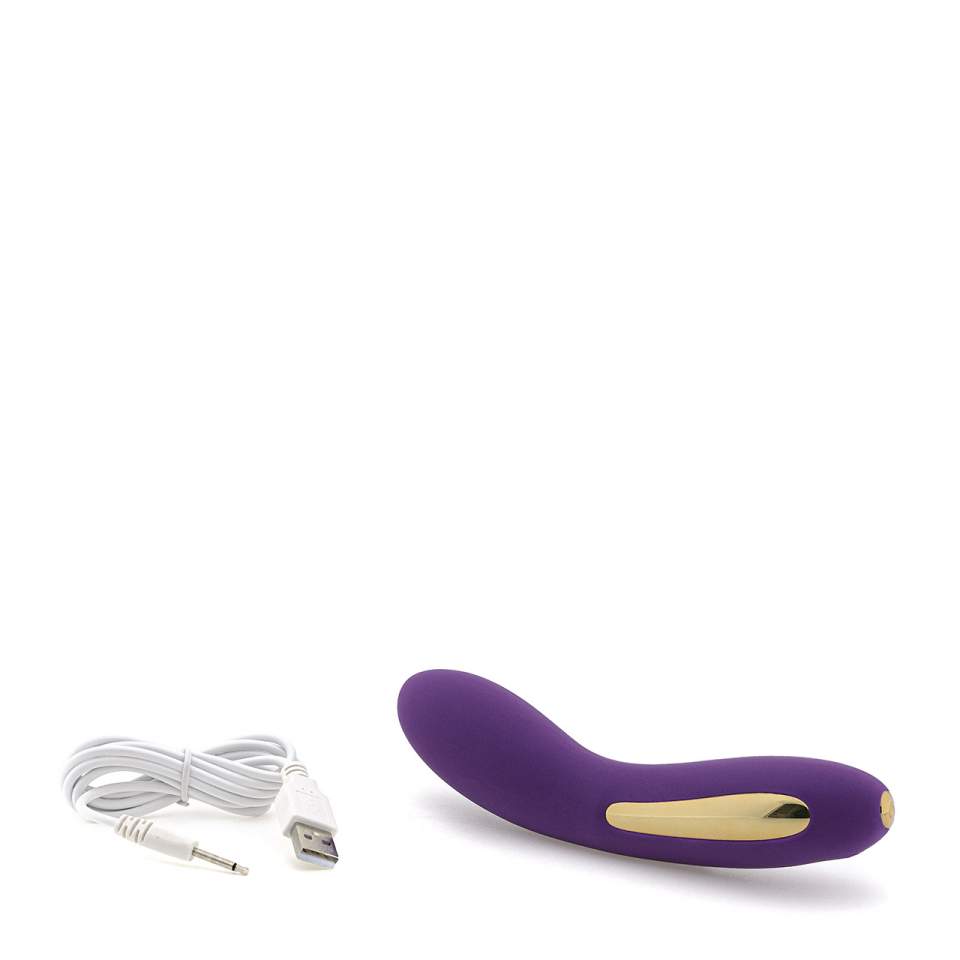 Fioletowy silikonowy wibrator klasyczny z wielobarwnym światłem LED