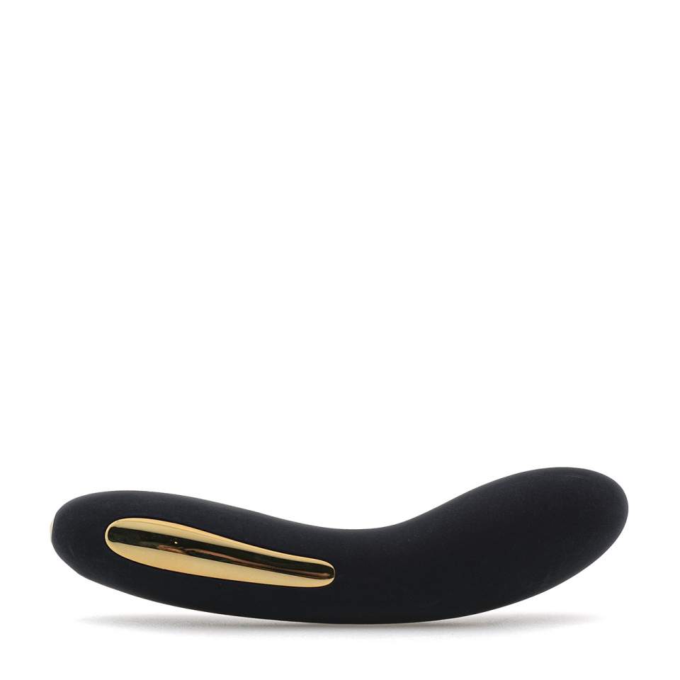 Czarny silikonowy wibrator klasyczny z wielobarwnym światłem LED