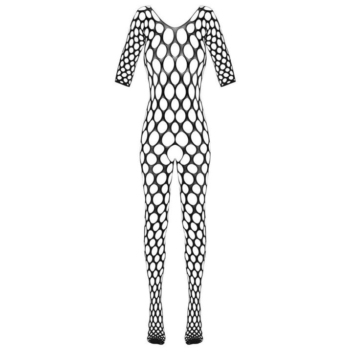 Czarny bodystocking kombinezon z otwartym krokiem S-L