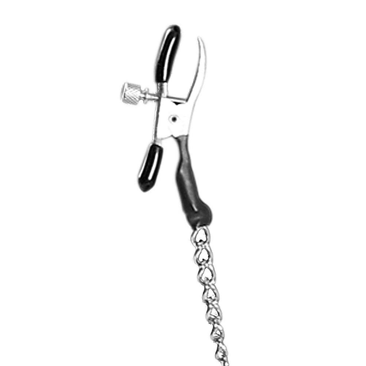 Regulowane zaciski na sutki z łańcuszkiem 43 cm | BDSM | Loris.pl