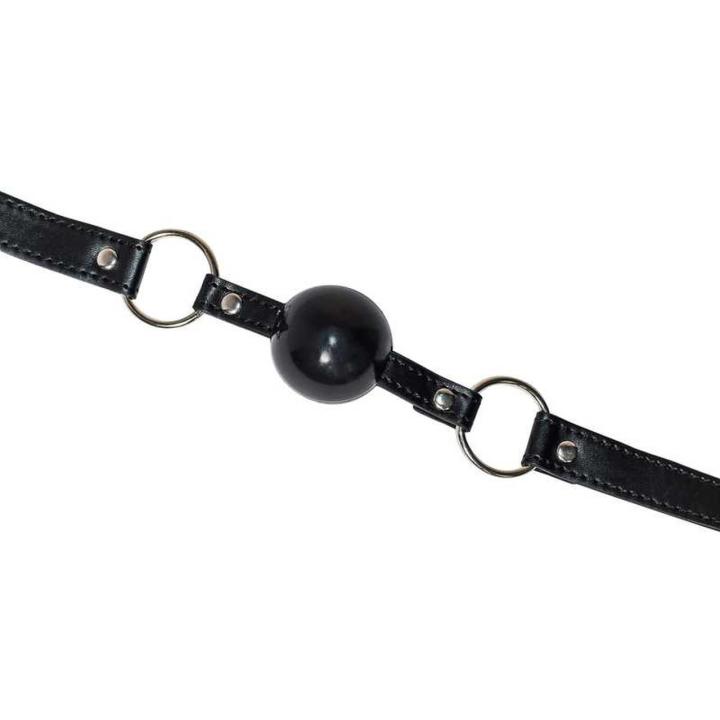 Knebel BDSM z kulką 4 cm i cekinami | Czarny, uniwersalny