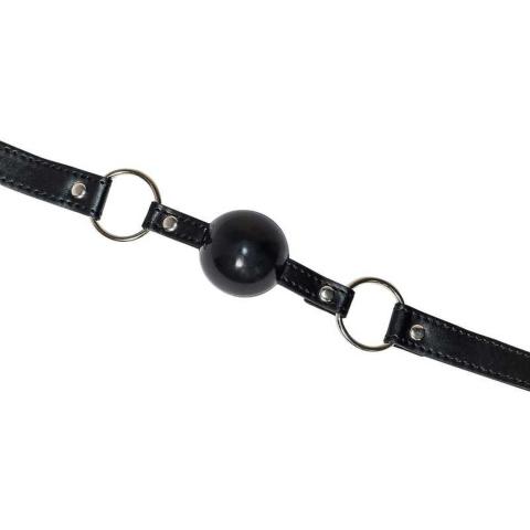 Knebel BDSM z kulką 4 cm i cekinami | Czarny, uniwersalny