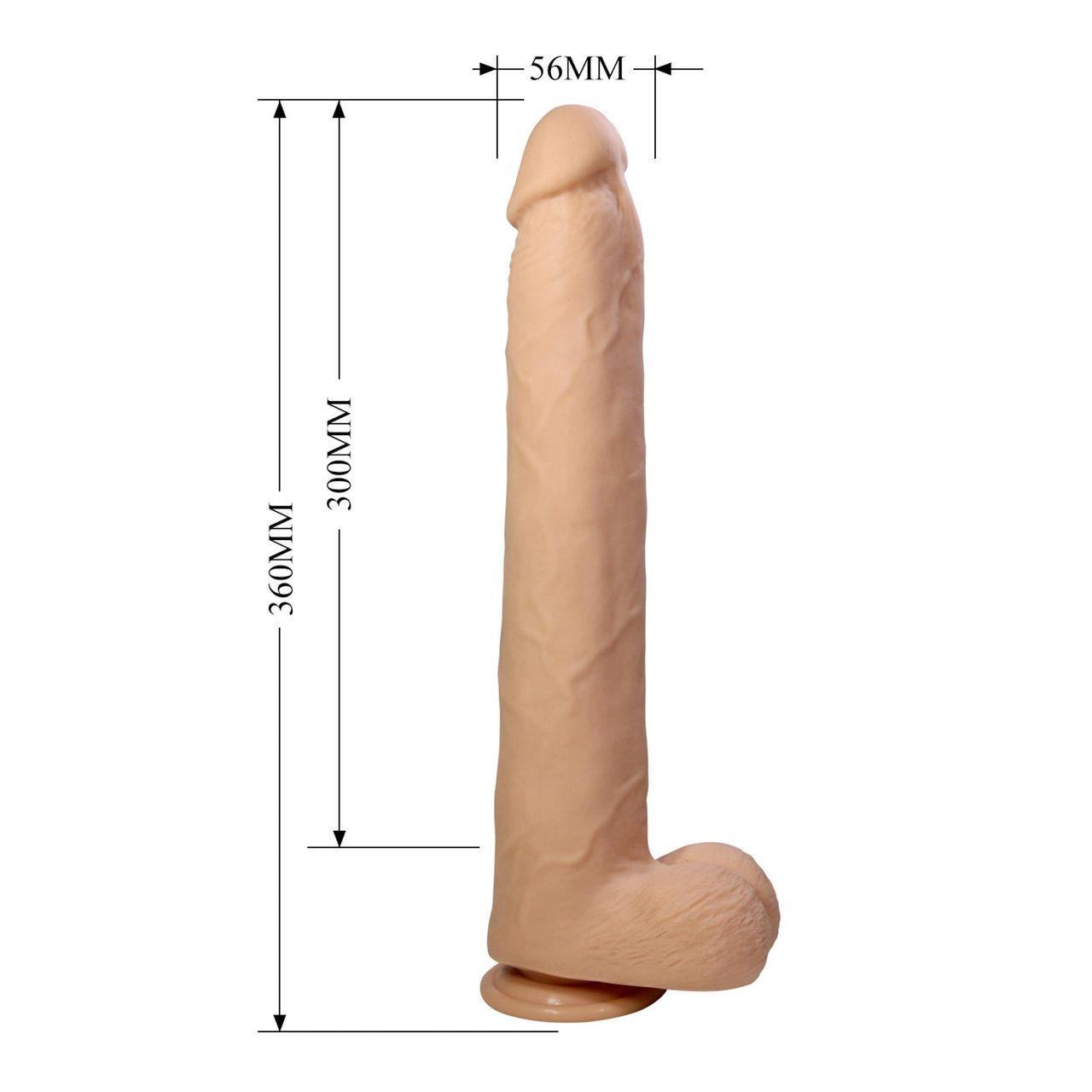 Realistyczne dildo z przyssawką 36 cm TPE wodoodporne | Loris.pl