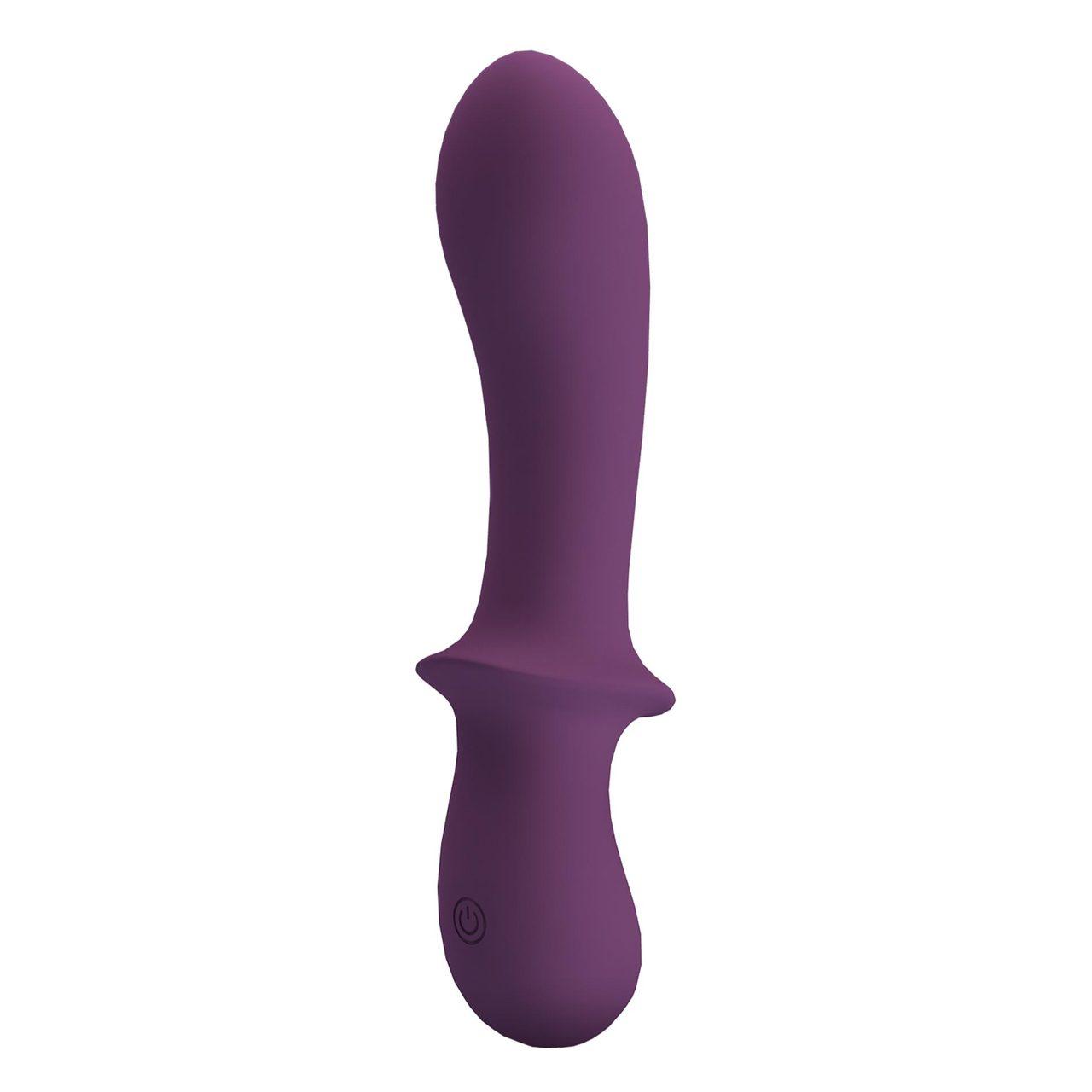 Fioletowy mini wibrator 16 cm z silikonu medycznego | 10 trybów | USB
