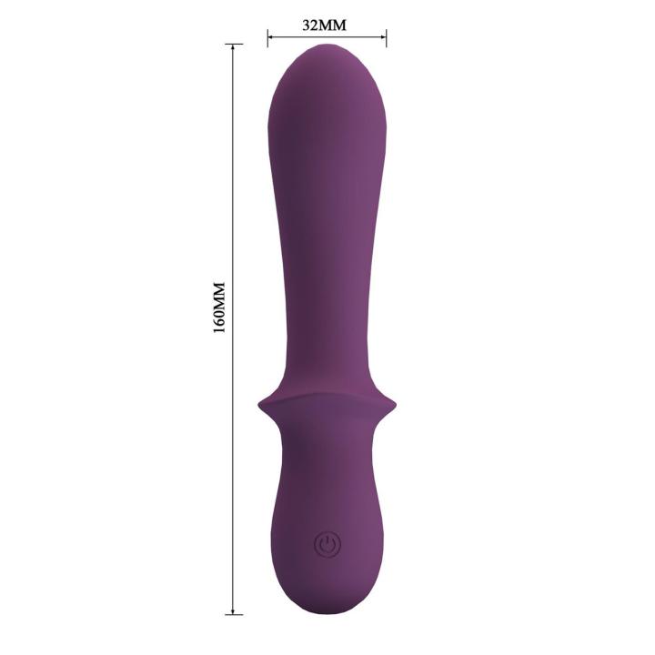 Fioletowy mini wibrator 16 cm z silikonu medycznego | 10 trybów | USB