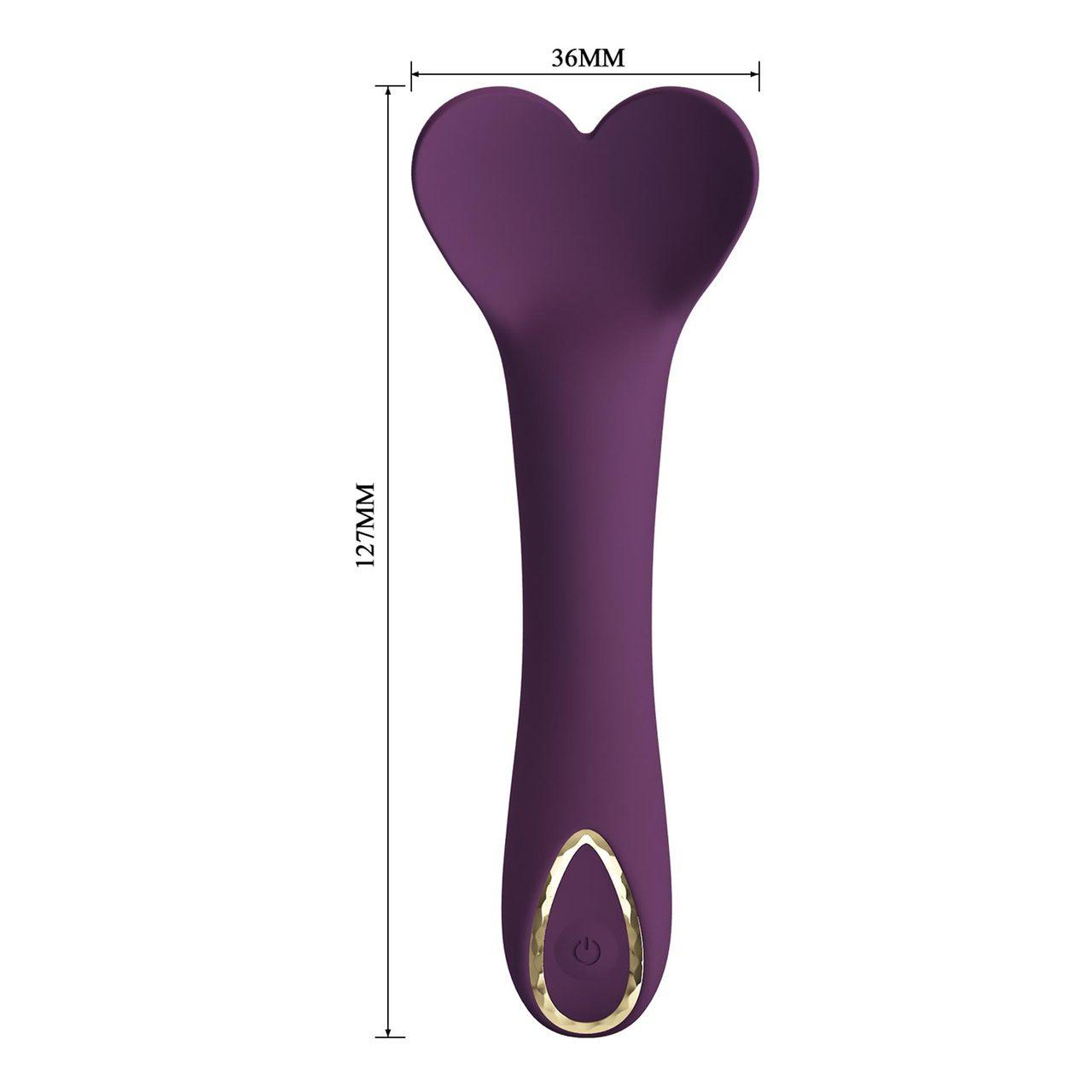 Wibrator silikonowy serce 12,7 cm fioletowy – 10 trybów, ładowanie magnetyczne