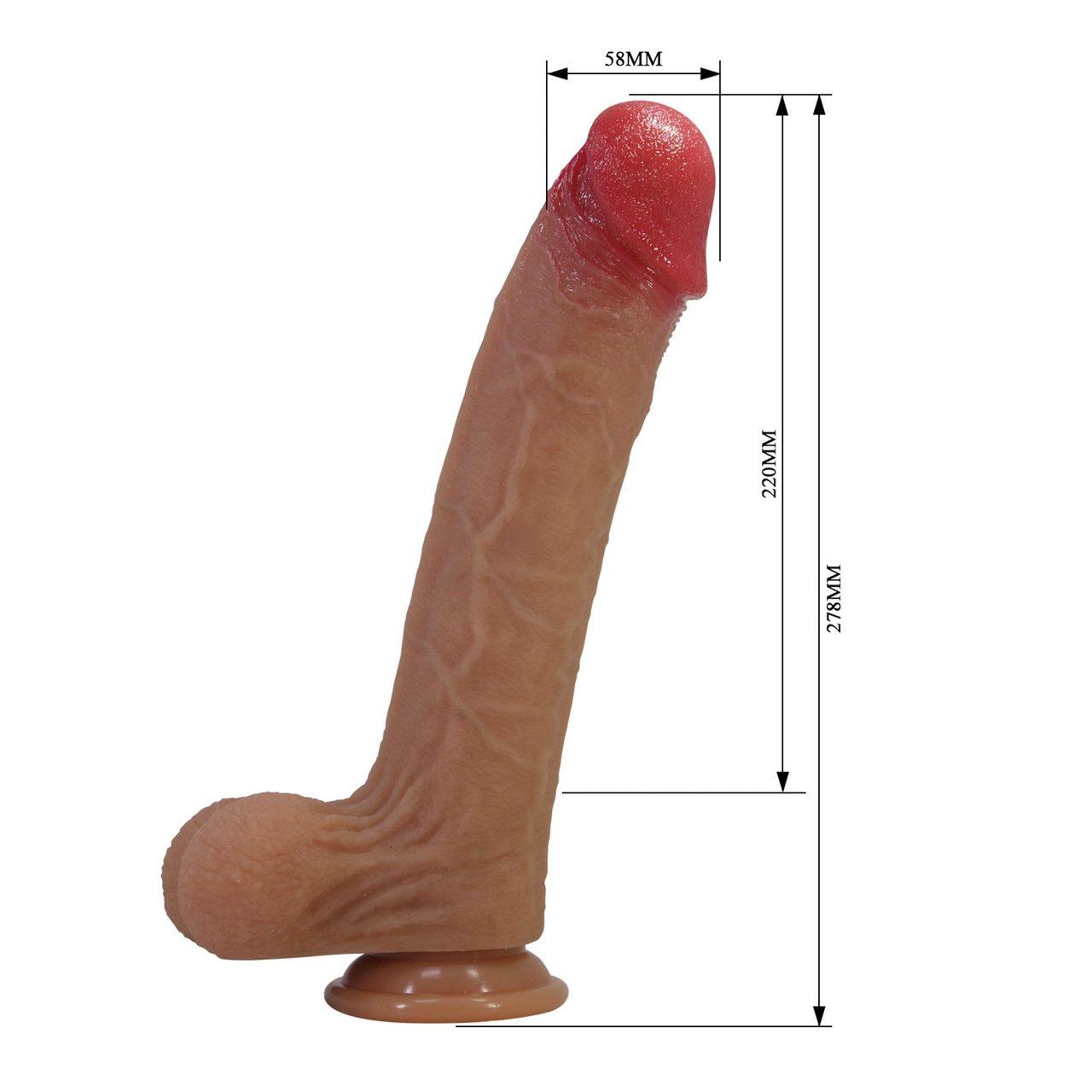 Realistyczne dildo z przyssawką 27,8 cm z silikonu | Wodoodporne