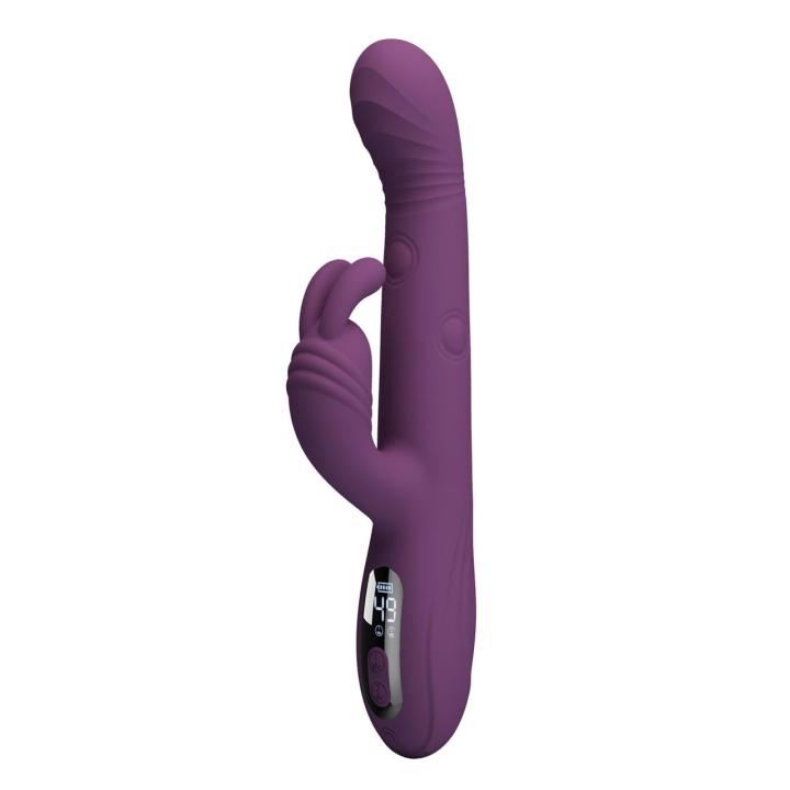 Wibrator króliczek z ruchem posuwistym i LED | Silikon | 23,9 cm