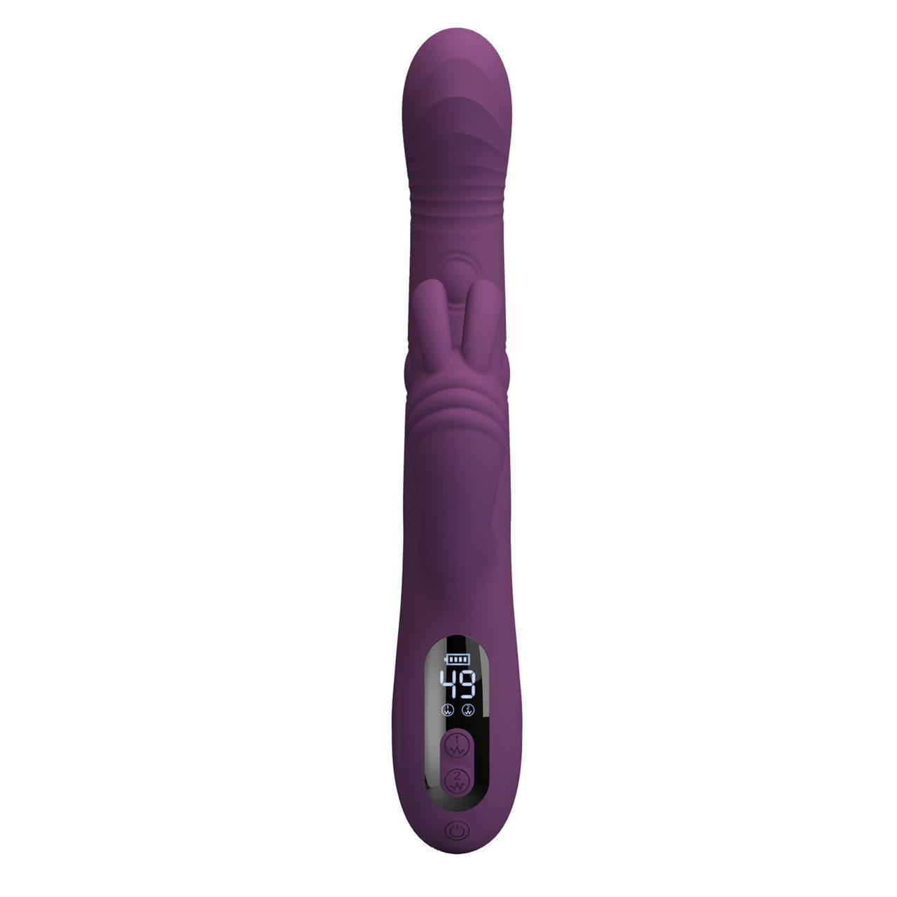Wibrator króliczek z ruchem posuwistym i LED | Silikon | 23,9 cm