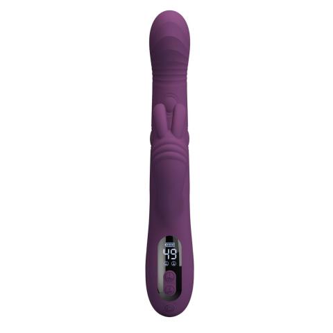 Wibrator króliczek z ruchem posuwistym i LED | Silikon | 23,9 cm