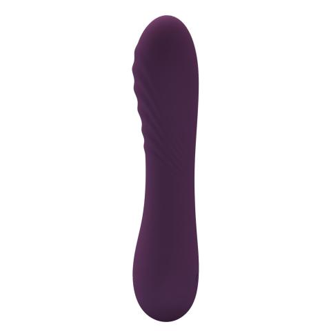 Mini wibrator fioletowy 15 cm - silikon medyczny, 10 trybów, USB