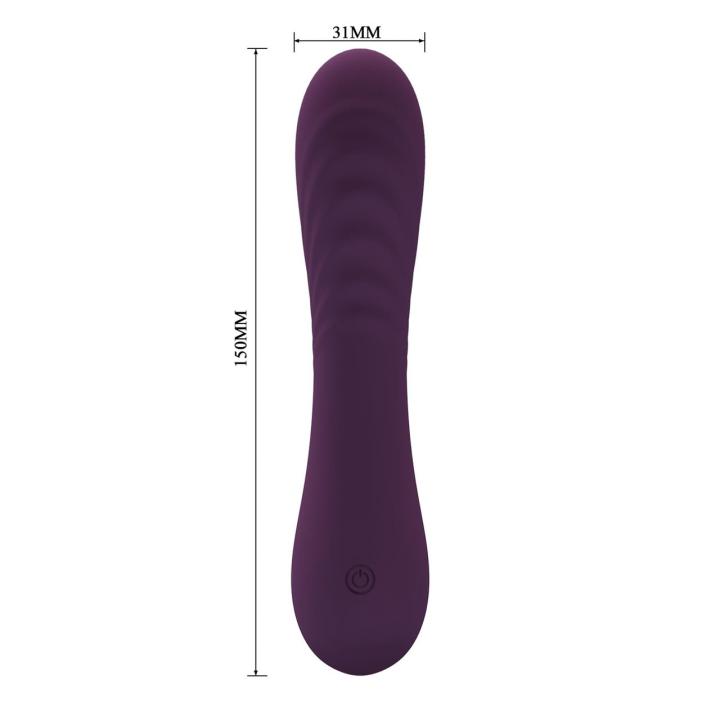 Mini wibrator fioletowy 15 cm - silikon medyczny, 10 trybów, USB