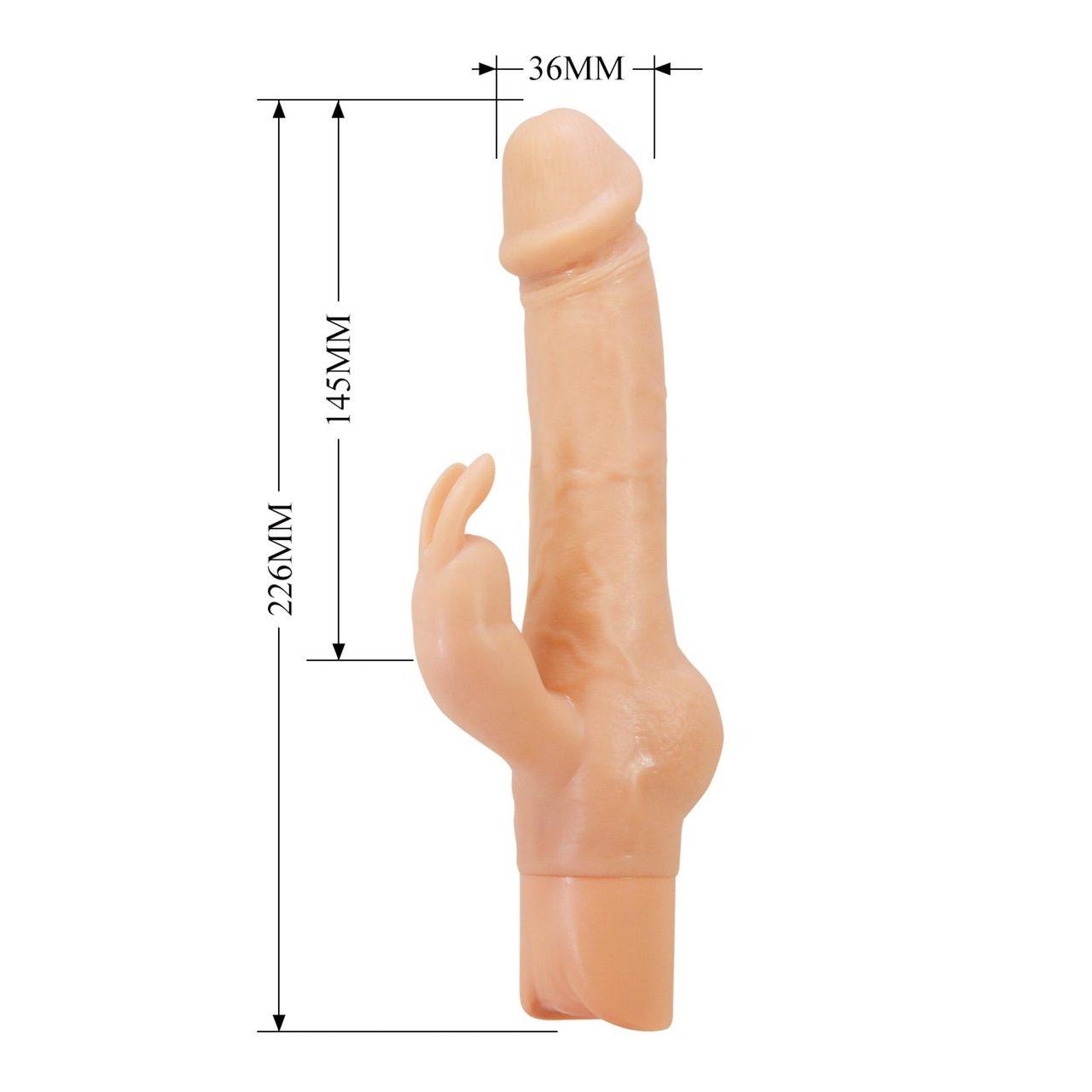 Realistyczny wibrator króliczek cielisty 22,6 cm USB-C wodoodporny | Loris.pl