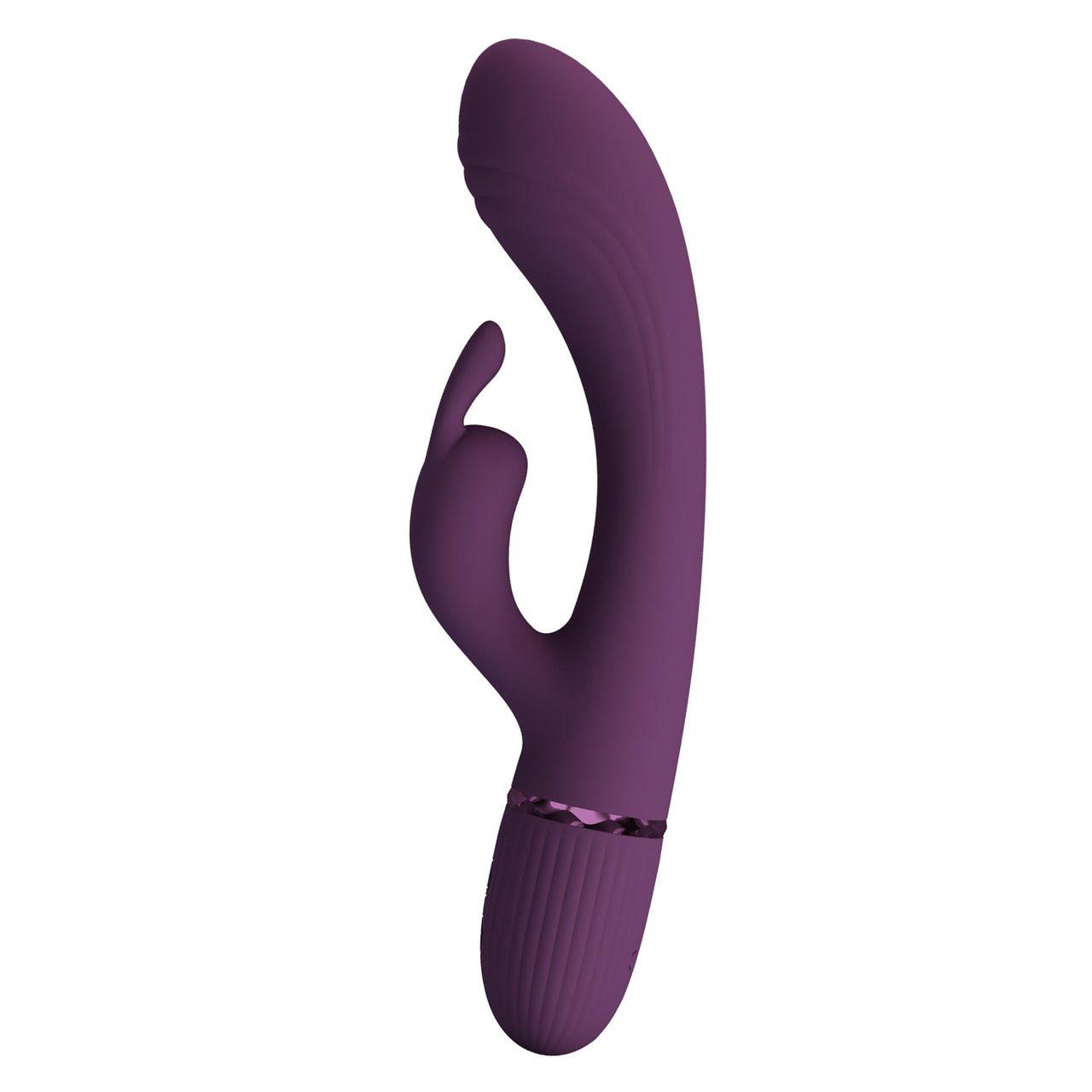 Wibrator króliczek silikonowy 20 cm fioletowy | Podwójna stymulacja | Loris.pl