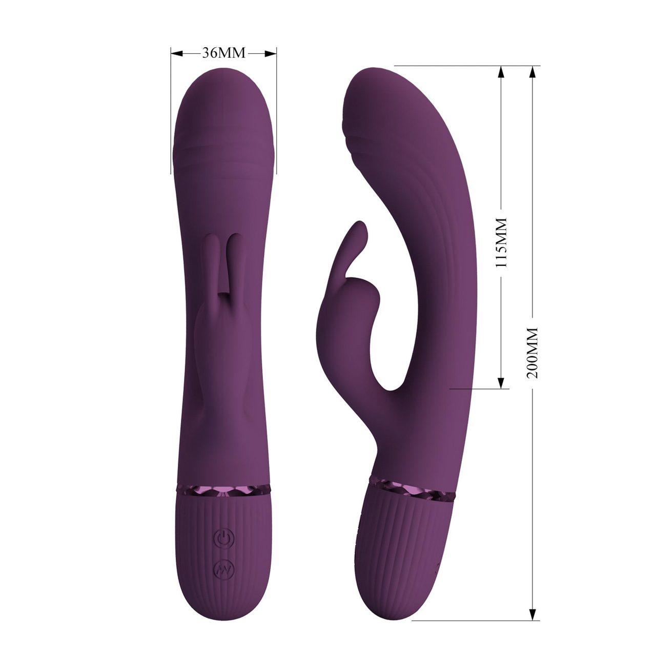 Wibrator króliczek silikonowy 20 cm fioletowy | Podwójna stymulacja | Loris.pl