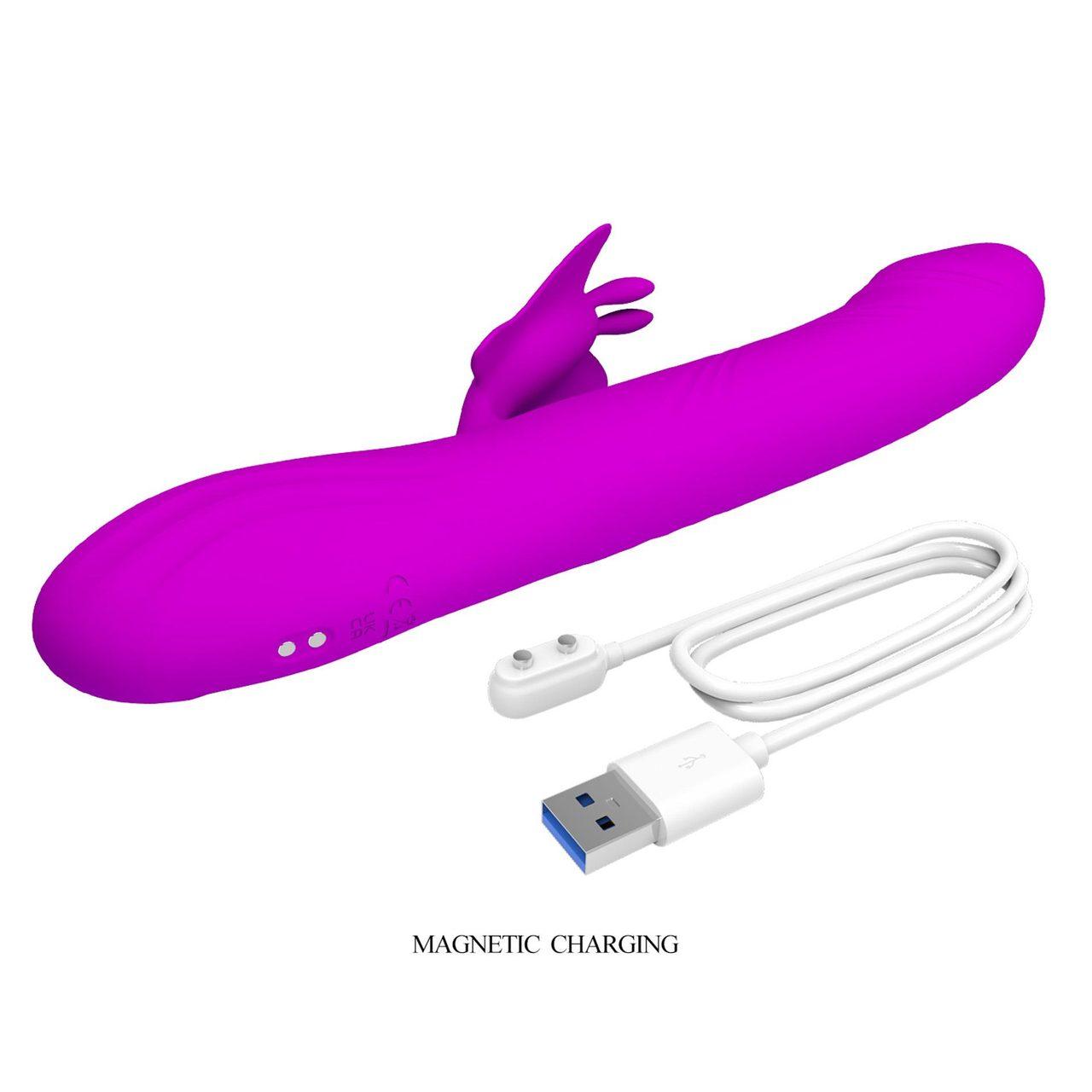 Wibrator króliczek z LED do punktu G i łechtaczki 24 cm | Loris.pl