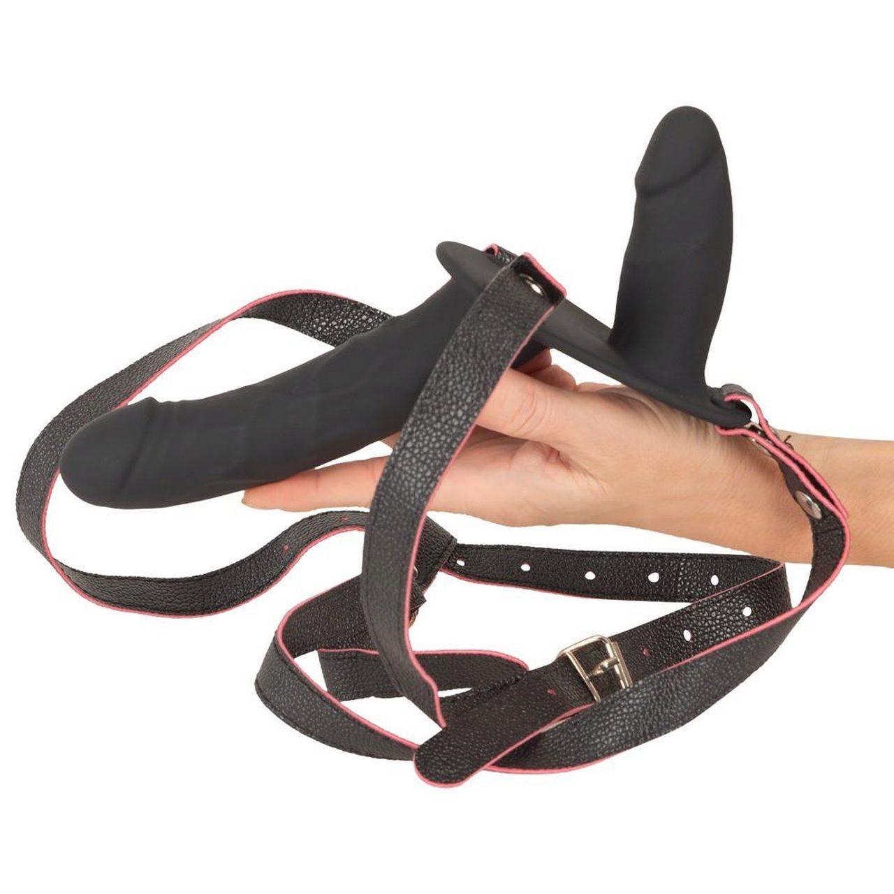 Wibrująca uprząż strap-on podwójna z pilotem | 10 trybów | Loris.pl