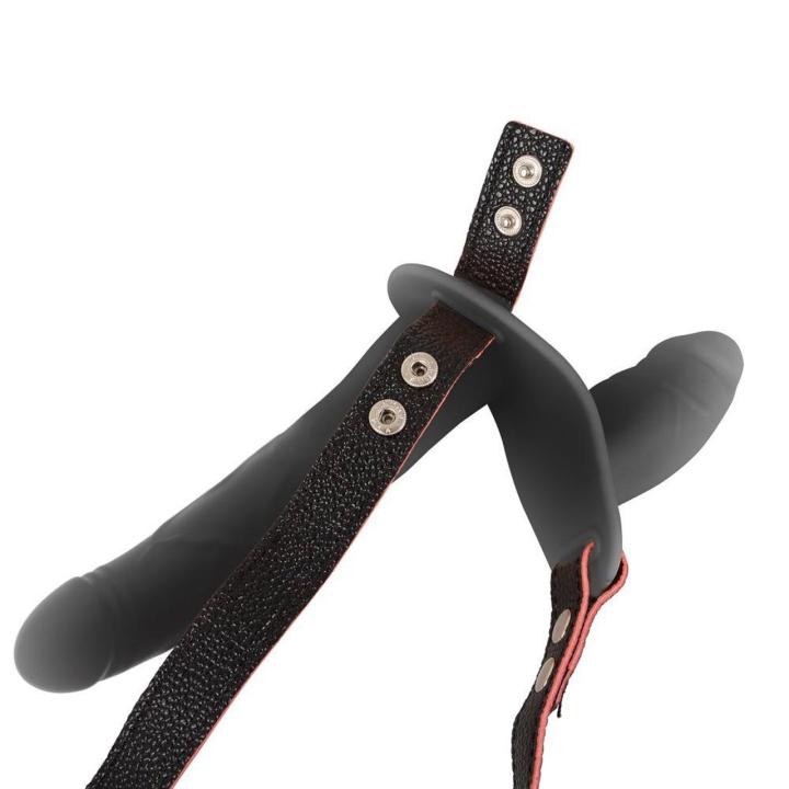Wibrująca uprząż strap-on podwójna z pilotem | 10 trybów