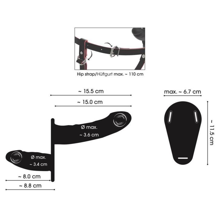 Wibrująca uprząż strap-on podwójna z pilotem | 10 trybów