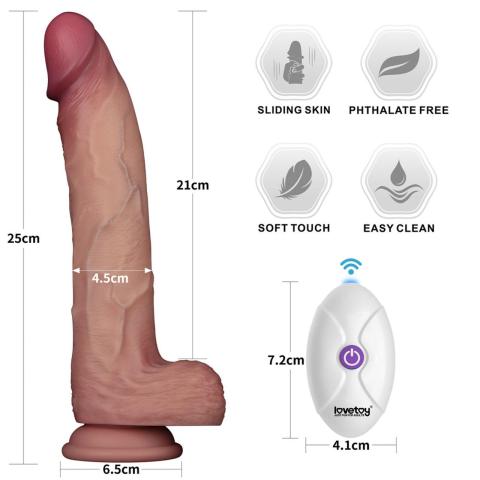 Realistyczne dildo wibrujące 25,4 cm z pilotem i USB