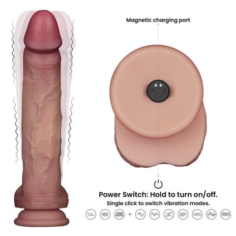 Realistyczne dildo wibrujące 25,4 cm z pilotem i USB