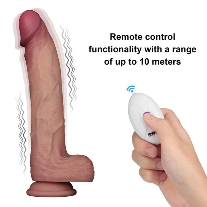 Realistyczne dildo wibrujące 25,4 cm z pilotem i USB