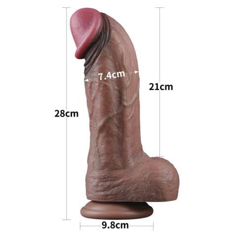 Realistyczne dildo XXL 27,5 cm z przyssawką | Dwuwarstwowy silikon