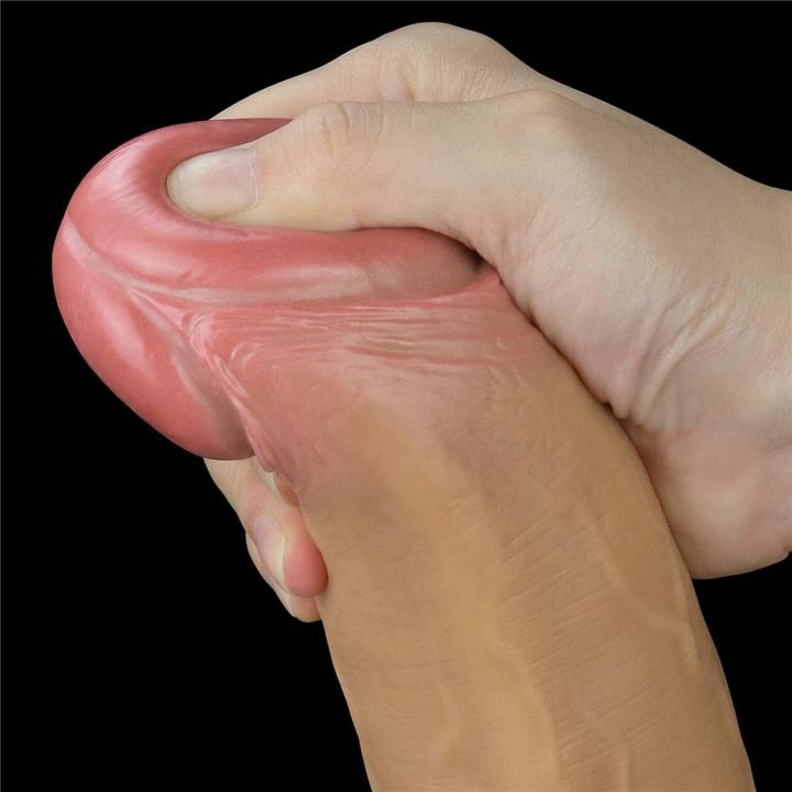 Realistyczne dildo z uchwytem i przyssawką 30,5 cm – dwuwarstwowy silikon