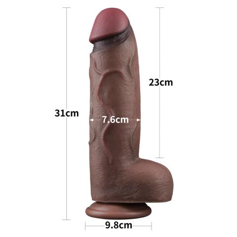 Realistyczne dildo XXL 30 cm z przyssawką | Dwuwarstwowy silikon platynowy