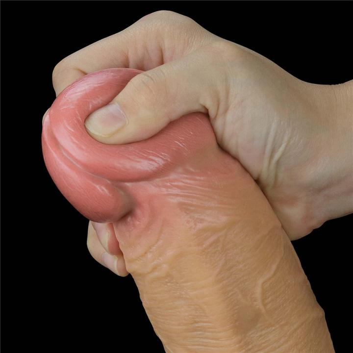 Realistyczne dildo z uchwytem i przyssawką 31,7 cm | Dwuwarstwowy silikon