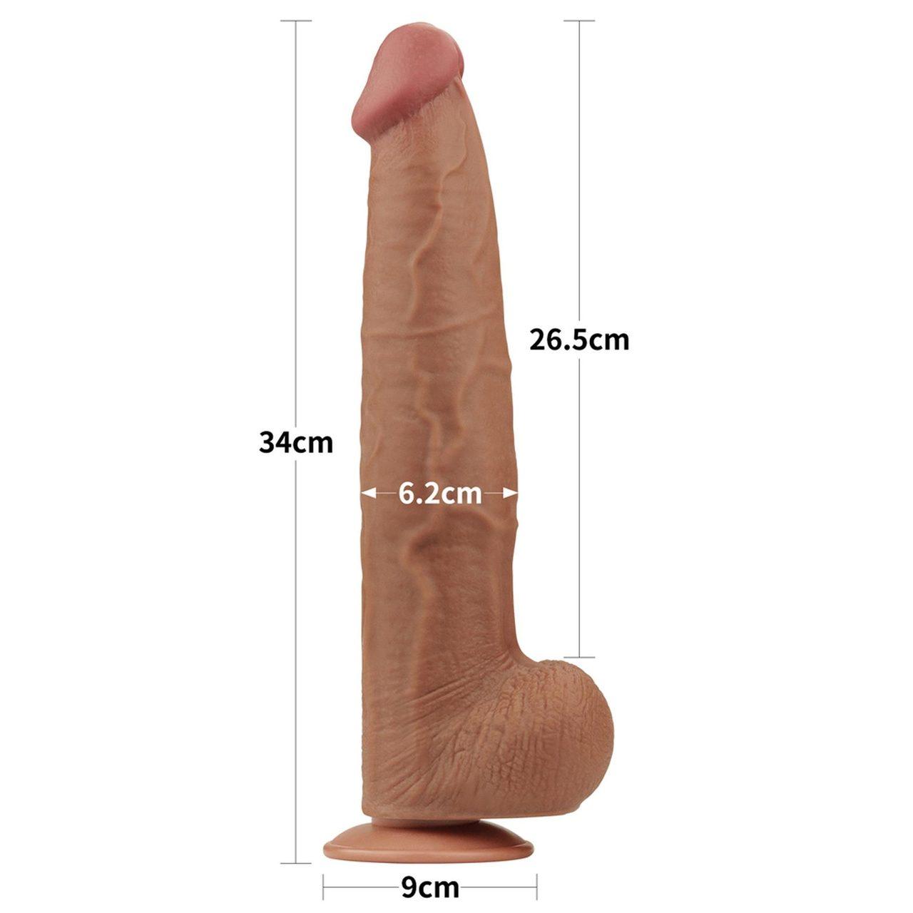 Gigantyczne dildo 34,3 cm z przyssawką | Realistyczne TPE | Loris.pl