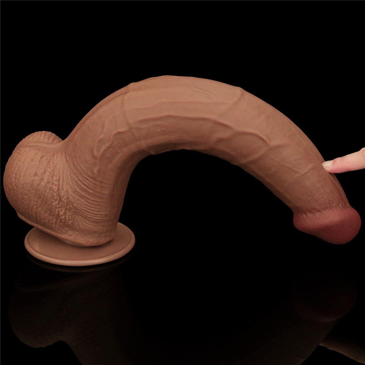 Gigantyczne dildo 34,3 cm z przyssawką | Realistyczne TPE | Loris.pl