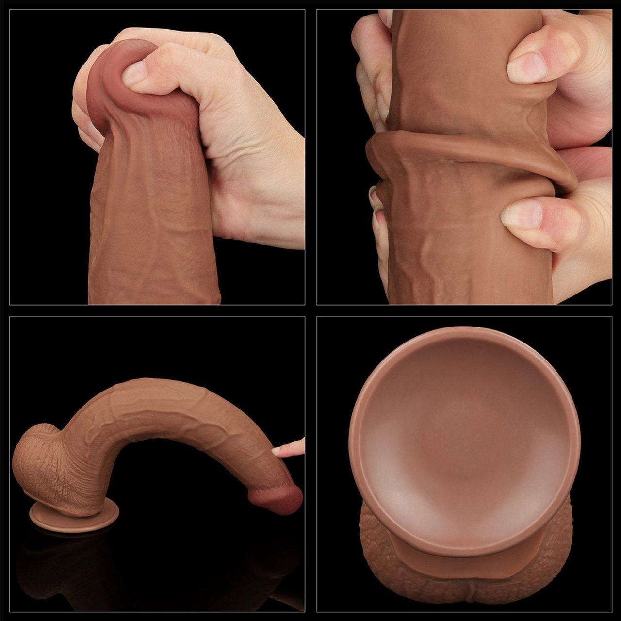 Gigantyczne dildo 34,3 cm z przyssawką | Realistyczne TPE | Loris.pl