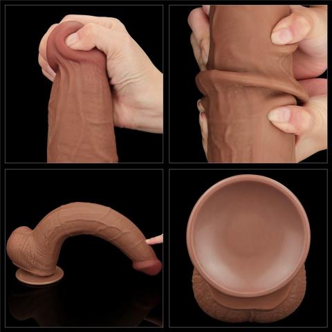 Gigantyczne dildo 34,3 cm z przyssawką | Realistyczne TPE