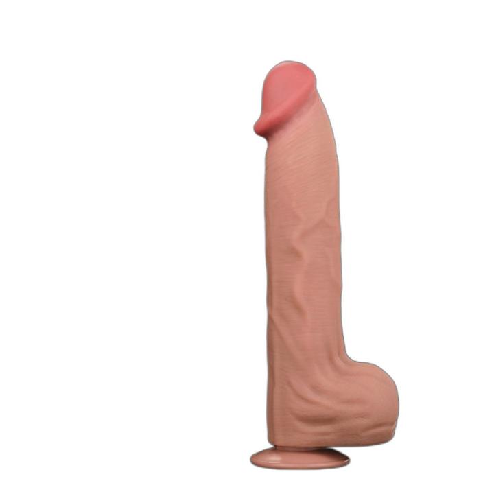 Gigantyczne dildo 35 cm z TPE, efekt ślizgającej się skóry i przyssawka