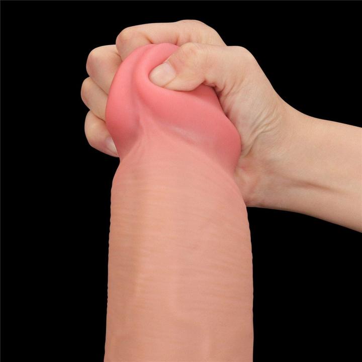 Gigantyczne dildo 35 cm z TPE, efekt ślizgającej się skóry i przyssawka