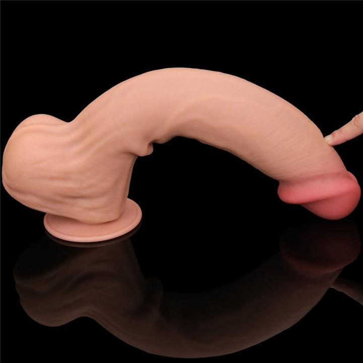 Gigantyczne dildo 35 cm z TPE, efekt ślizgającej się skóry i przyssawka