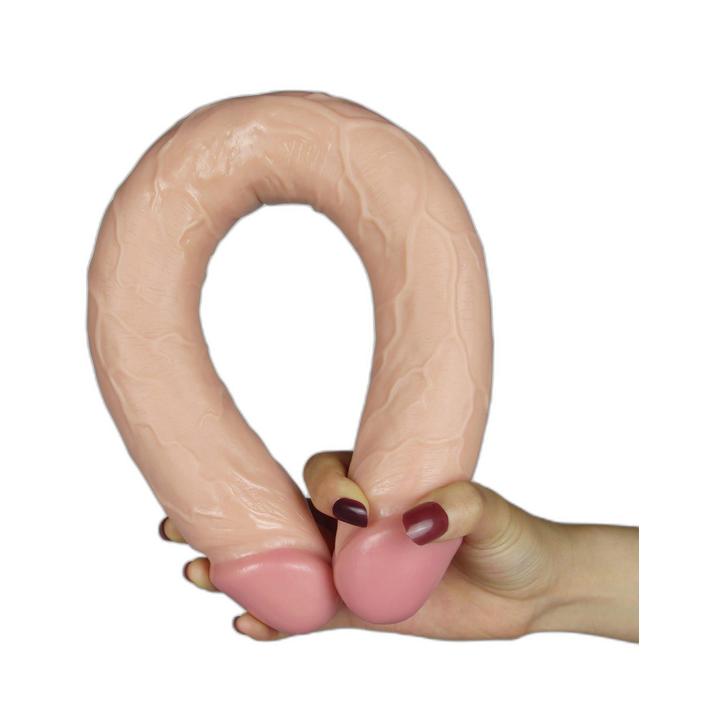 Dwustronne realistyczne dildo slim 43,2 cm – elastyczne
