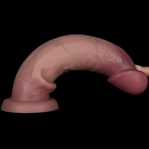 Realistyczne dildo sliding skin 22,8 cm | Dwuwarstwowy silikon medyczny
