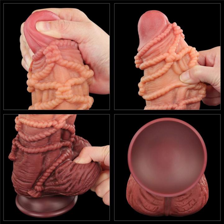 Gigantyczne dildo 24 cm z przyssawką | Dwuwarstwowy silikon platynowy