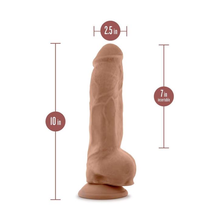 Duże realistyczne dildo 25,4 cm mocha z przyssawką