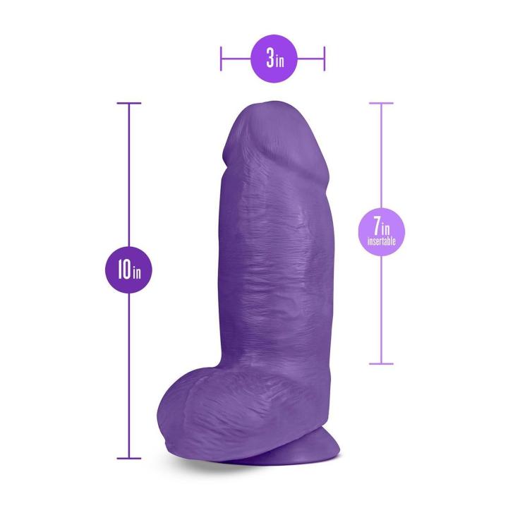 Fioletowe dildo gigant 25,4 cm z przyssawką i elastycznym trzonem | Loris.pl